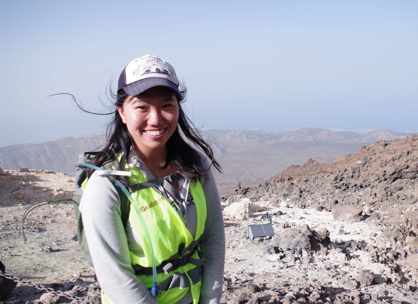 Student on a mountain during a field trip