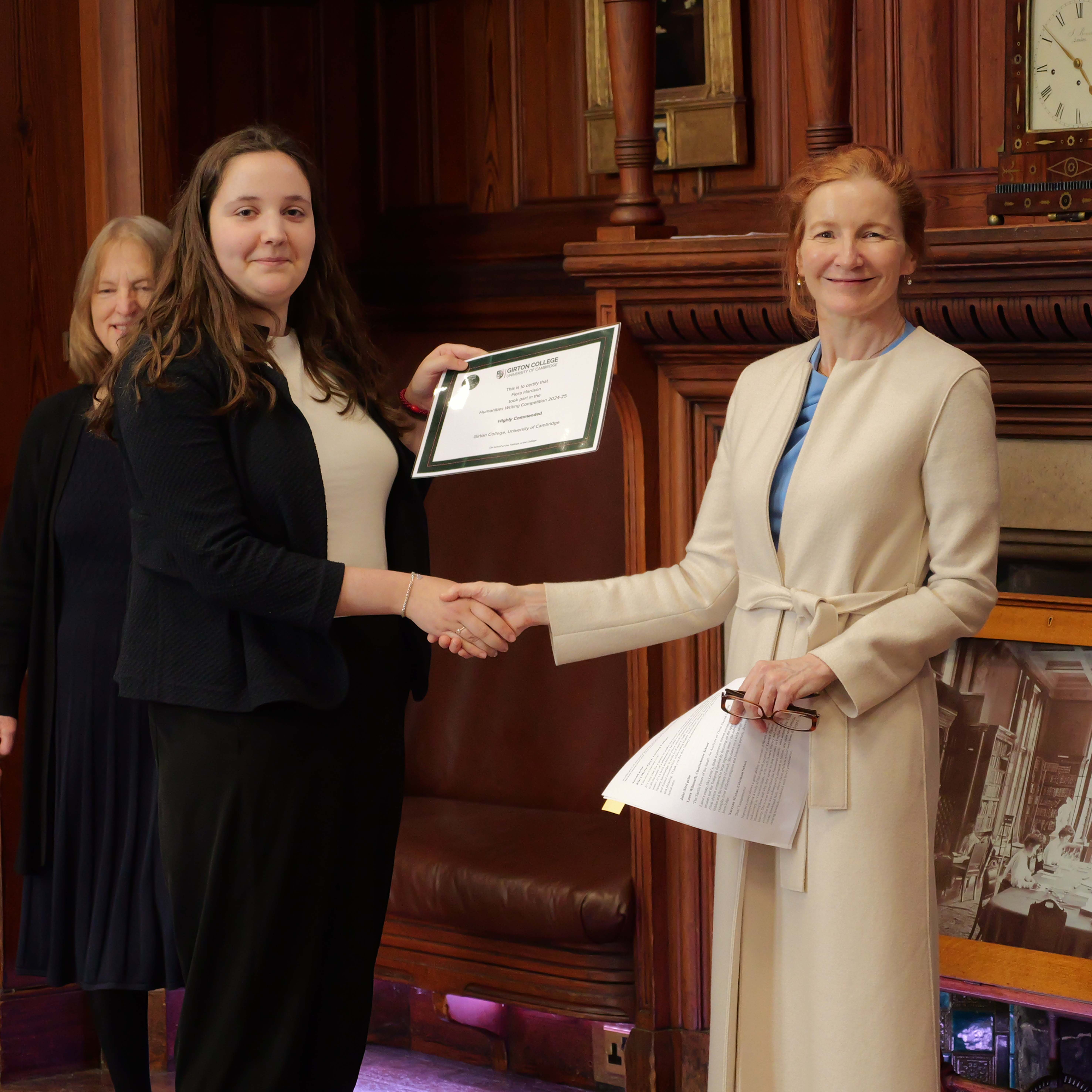 Flora Harrison with Dr Elisabeth Kendall