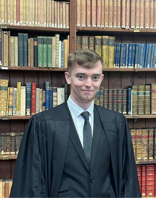 Student in old College library