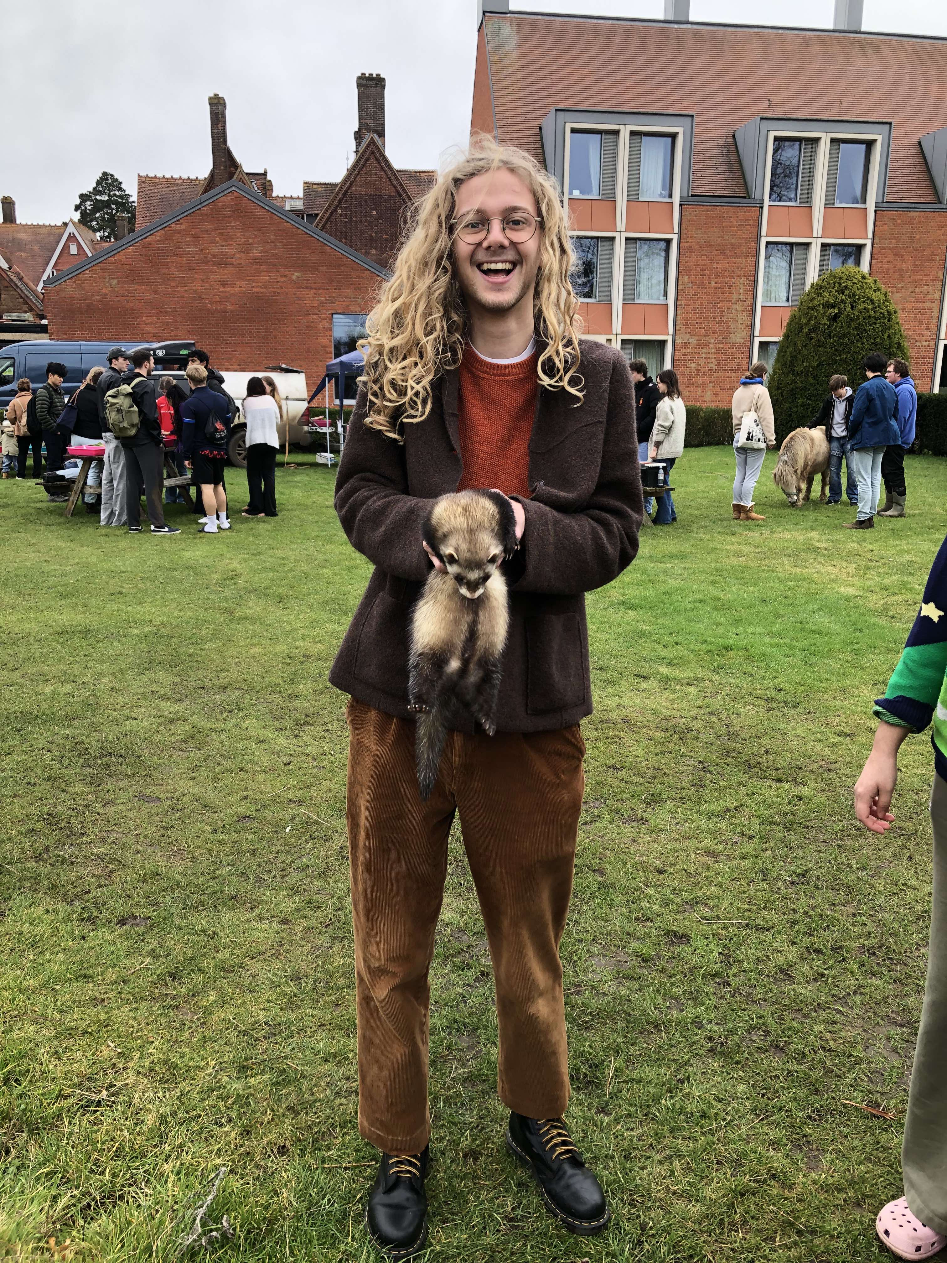 At the termly Girton Petting Zoo