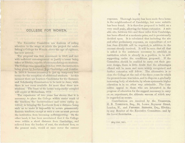 GCAR4-1-1pt- Printed Appeal For Contributions To Building Fund-May1871