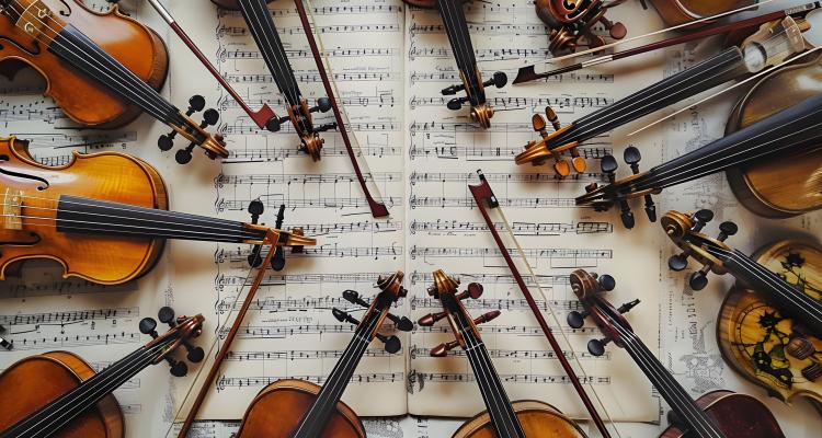 Strings on music sheets
