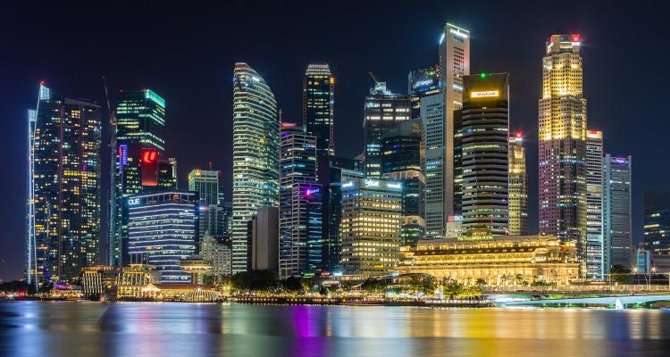 Skyline of the Central Business District of Singapore, Marina Bay Singapore