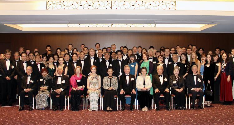 A formal group photo of the Mistress and HIH Princess Takamado with the other Tokyo event attendees 