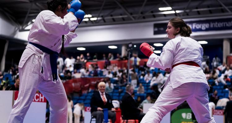 Girton student, Amelie Charlton, competing in Kumite Karate at BUCS 2026 