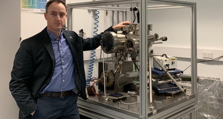 Colm Durkan in the lab next to the Scanning Tunneling Microscope