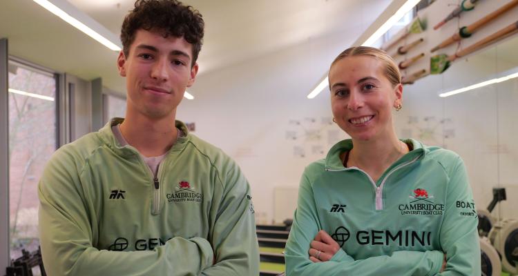 (L-R): Orlando Morley (2021, History) and Hannah Murphy (2023, MPhil in Health, Medicine and Society)