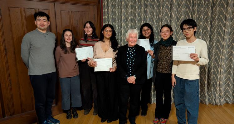 All 7 participants of the 2026 Mountford Prize with Dr Margaret Mountford with the 