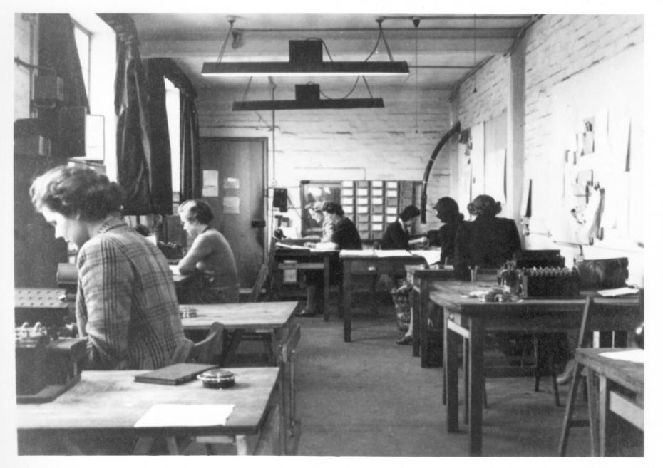 Bletchley Park personnel, at work in the Hut 6 machine room in Block D, probably early 1945 (image reproduced courtesy of Bletchley Park)